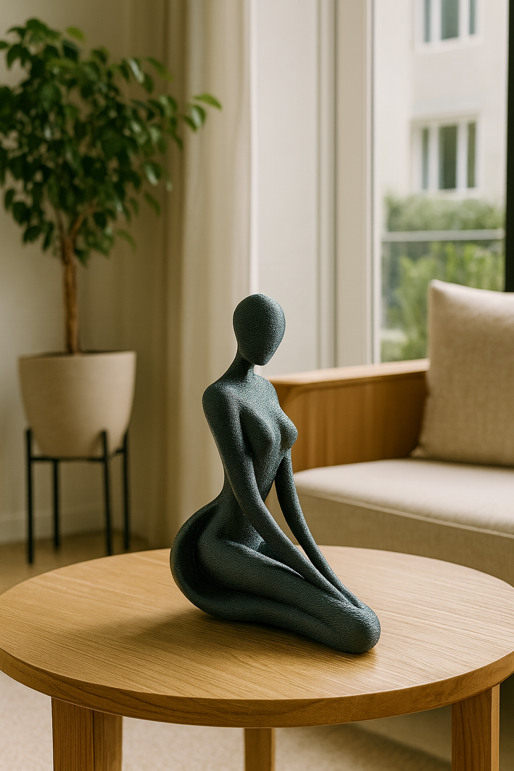 Escultura Yoga - Mulher na Pose Virasana