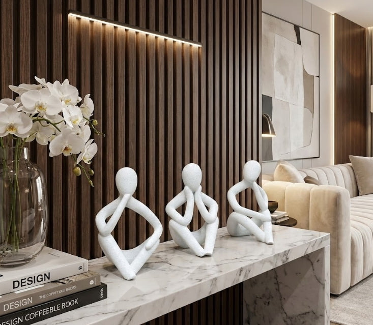 TRIO ESCULTURAS DESIGN NÓRDICO MINIMALISTA