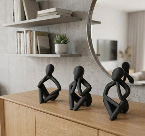 TRIO ESCULTURAS DESIGN NÓRDICO MINIMALISTA