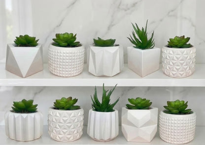 KIT 5 VASOS DECORATIVOS TEXTURIZADOS