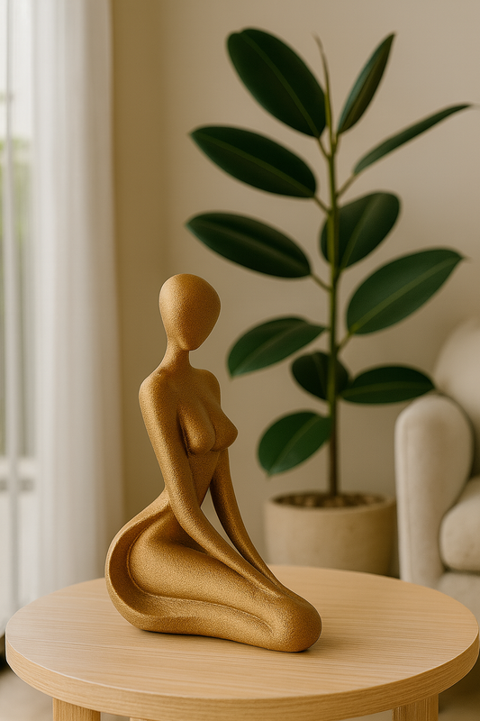 Escultura Yoga - Mulher na Pose Virasana